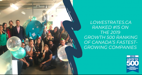 LowestRates.ca secures a spot on the 2019 Growth 500 list